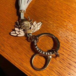 Spartina 449 Gold and White Bee Keychain